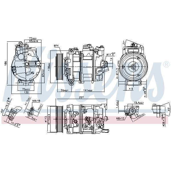 Слика на Компресор за клима NISSENS 890632 за Skoda Octavia (1Z3) 1.6 LPG - 102 коњи Бензин/Автогаз (LPG)