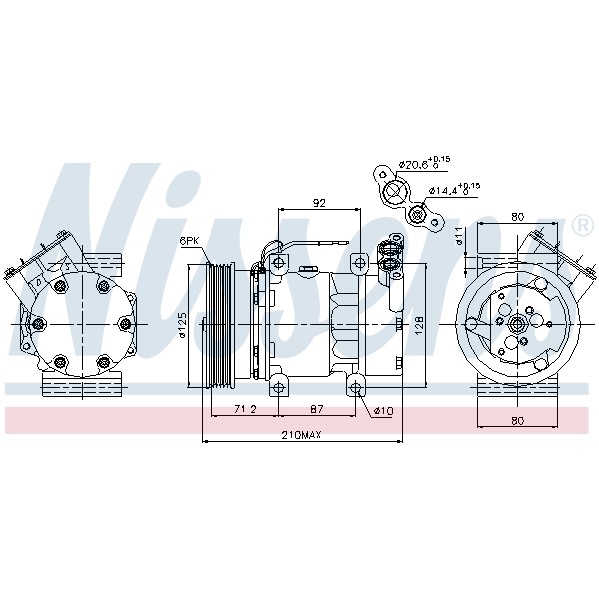 Слика на Компресор за клима NISSENS 89064 за Nissan Kubistar Box 1.5 dCi - 82 коњи дизел