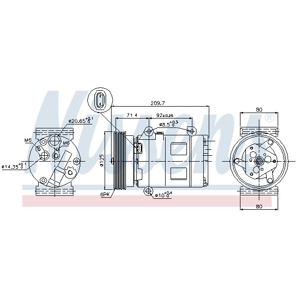 Слика на Компресор за клима NISSENS 89072 за Renault Megane 1 Coach (DA0-1) 1.6 16V (DA0B, DA04, DA11) - 107 коњи бензин