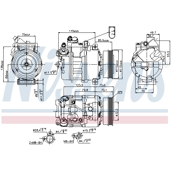 Слика на Компресор за клима NISSENS 89073