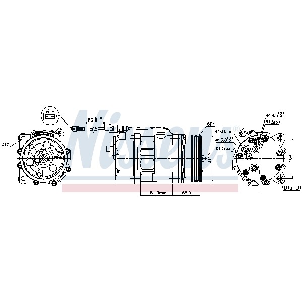 Слика на Компресор за клима NISSENS 890761 за Skoda Octavia (1U2) 1.8 - 125 коњи бензин