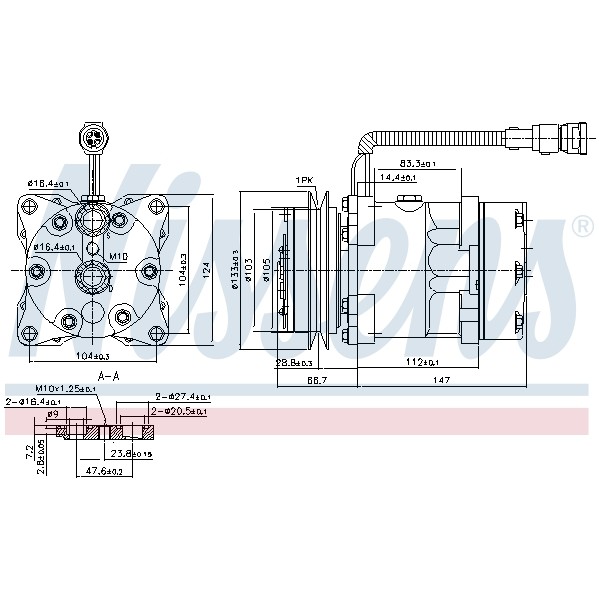 Слика на Компресор за клима NISSENS 89078 за камион DAF 85 FAG 85.400 - 132 коњи бензин