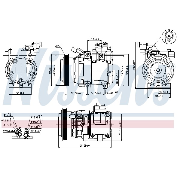 Слика на Компресор за клима NISSENS 89082 за Hyundai Elantra 2 Estate (J-2) 2.0 - 136 коњи бензин