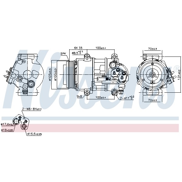 Слика на Компресор за клима NISSENS 89089 за Audi 90 Sedan (89, 89Q, 8A, B3) 2.3 E 20V quattro - 170 коњи бензин