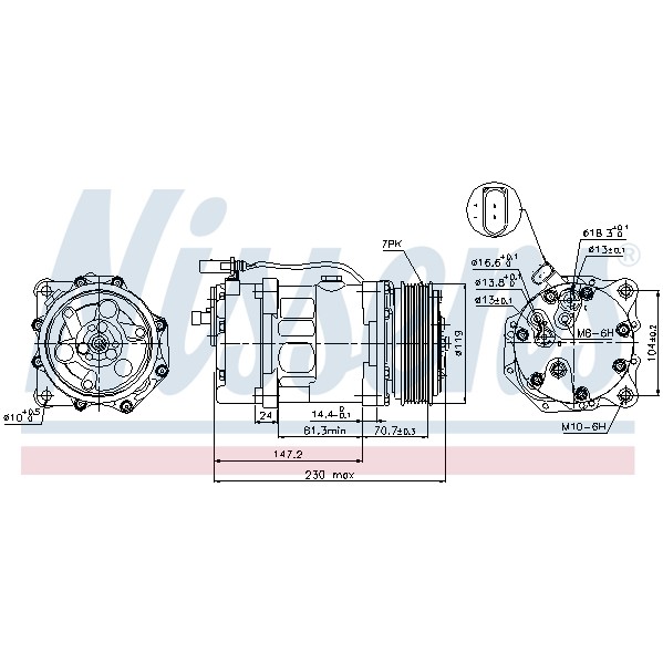 Слика на Компресор за клима NISSENS 89117 за Ford Galaxy (wgr) 2.3 16V - 146 коњи бензин