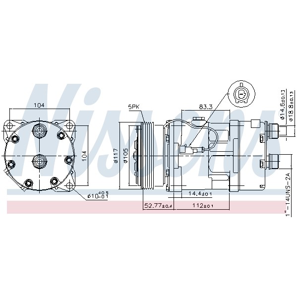 Слика на Компресор за клима NISSENS 89123 за Citroen Jumper BUS 230P 2.5 TD 4x4 - 103 коњи дизел