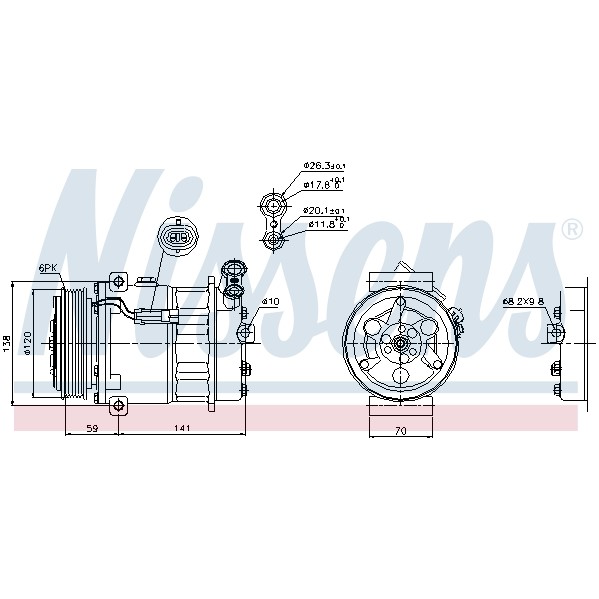 Слика на Компресор за клима NISSENS 89124 за CADILLAC BLS Sedan 1.9 D - 180 коњи дизел