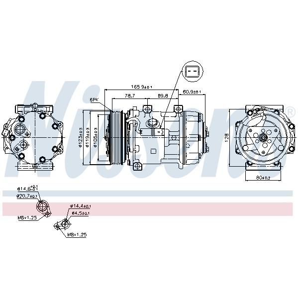 Слика на Компресор за клима NISSENS 89136 за Citroen Jumpy BOX BS,BT,BY,BZ 2.0 HDi 95 - 94 коњи дизел