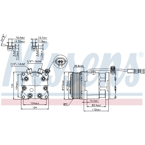 Слика на Компресор за клима NISSENS 89139 за камион MAN TGA 26.310, 26.320 FVHL-KO - 310 коњи дизел