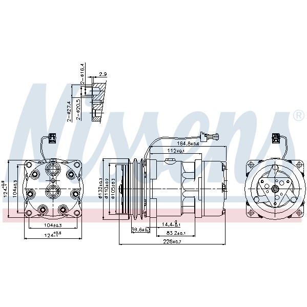 Слика на Компресор за клима NISSENS 89141 за камион Renault Kerax 400.18 - 392 коњи дизел