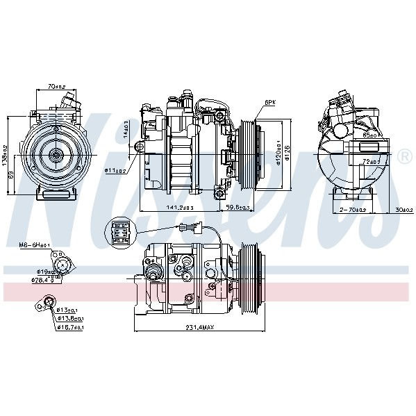 Слика на Компресор за клима NISSENS 89208