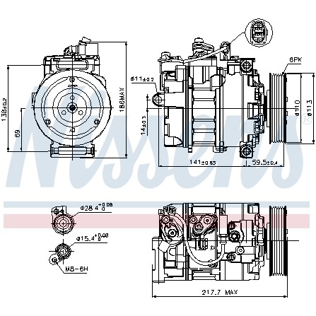 Слика на Компресор за клима NISSENS 89223 за Audi A4 Avant (8E5, B6) 2.4 - 163 коњи бензин