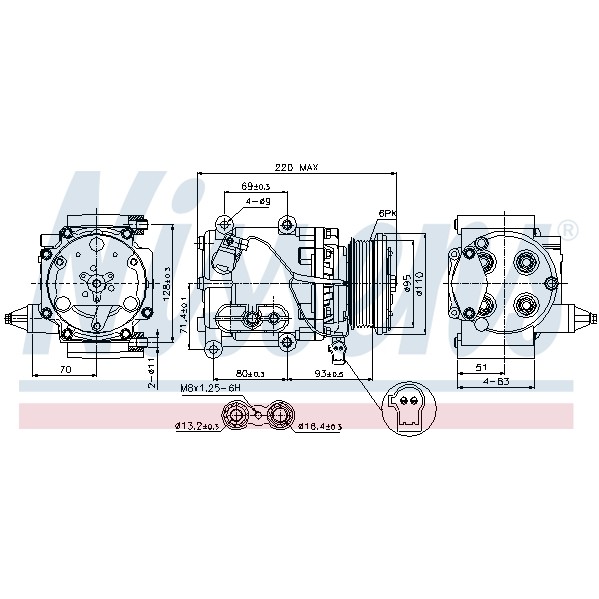 Слика на Компресор за клима NISSENS 89228 за Ford Mondeo 3 Clipper (BWY) 1.8 16V - 110 коњи бензин