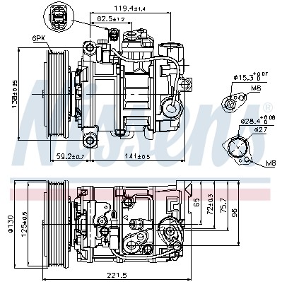 Слика на Компресор за клима NISSENS 89236 за Audi A8 Limousine (4E) 2.8 FSI - 210 коњи бензин