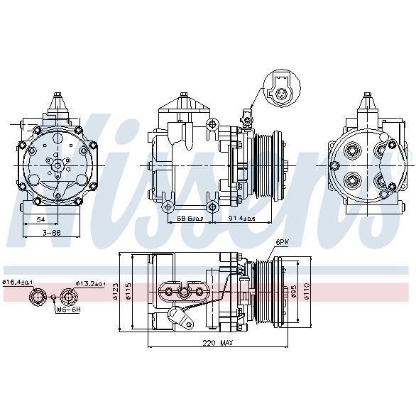 Слика на Компресор за клима NISSENS 89248 за Ford Mondeo 2 Clipper (BNP) 2.5 24V - 170 коњи бензин