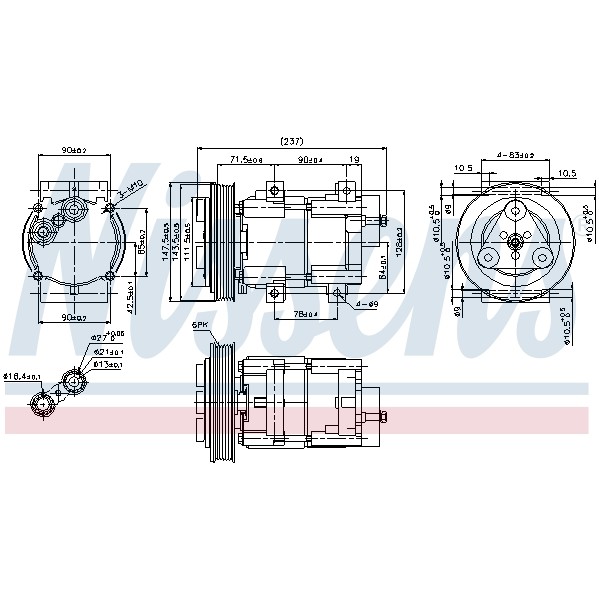 Слика на Компресор за клима NISSENS 89251 за Ford Fiesta MK 3 (gfj) 1.3 - 60 коњи бензин