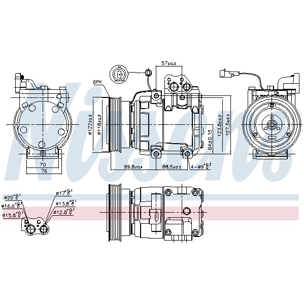 Слика на Компресор за клима NISSENS 89265 за Hyundai Tucson (JM) 2.0 CRDi - 113 коњи дизел