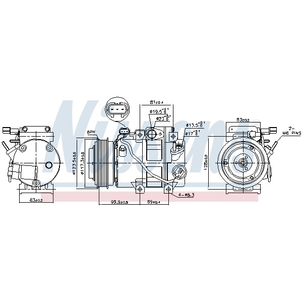 Слика на Компресор за клима NISSENS 89305 за Hyundai ix35 (LM) 2.0 CVVT 4WD - 166 коњи бензин