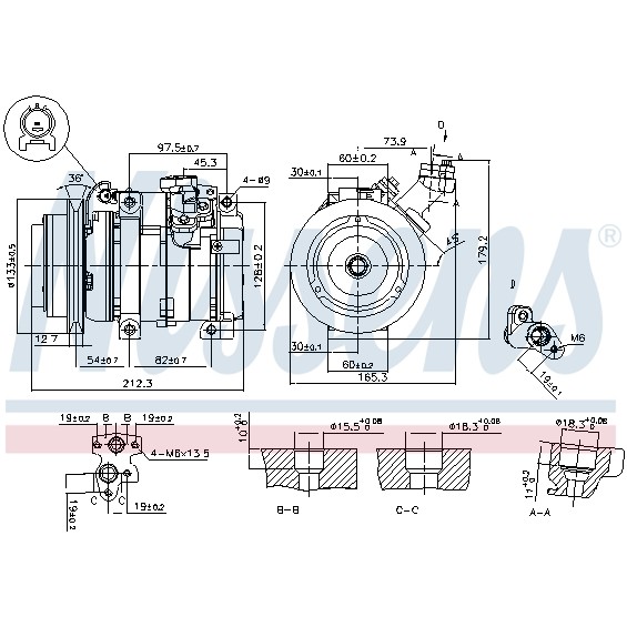 Слика на Компресор за клима NISSENS 89312 за Toyota Land Cruiser (J7) 3.4 D (BJ70_V, BJ73_) - 95 коњи дизел