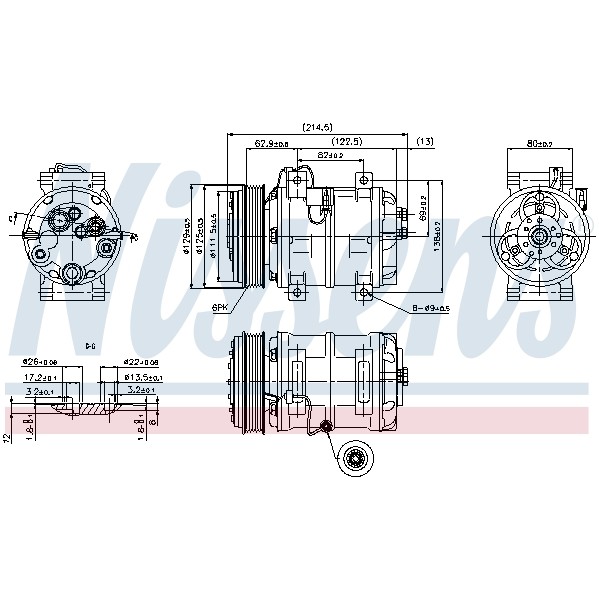 Слика на Компресор за клима NISSENS 89317 за Volvo S70 Saloon (P80) 2.3 T5 AWD - 250 коњи бензин