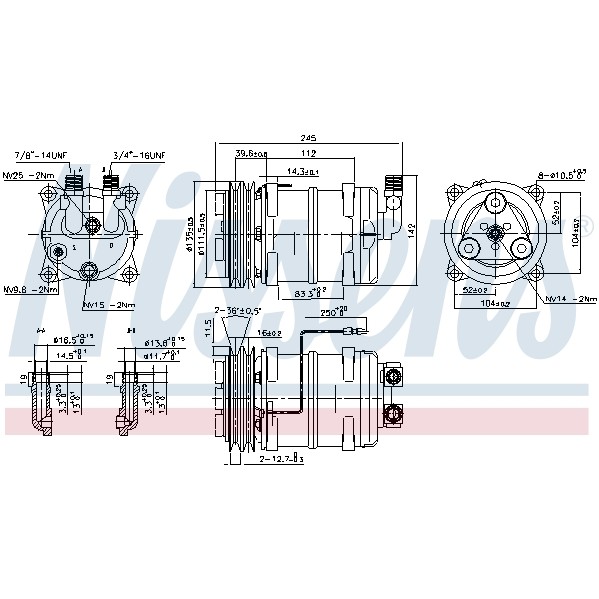 Слика на Компресор за клима NISSENS 89321 за Volvo 240 Estate (P245) 2.3 - 136 коњи бензин