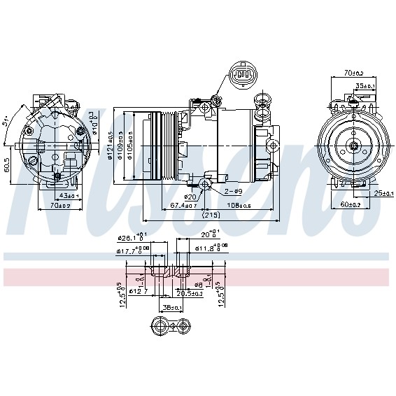 Слика на Компресор за клима NISSENS 89322 за Opel Astra G Hatchback 2.2 DTI - 125 коњи дизел