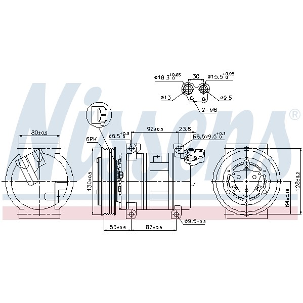 Слика на Компресор за клима NISSENS 89330 за Fiat Ritmo 3 198 1.9 D Multijet - 150 коњи дизел