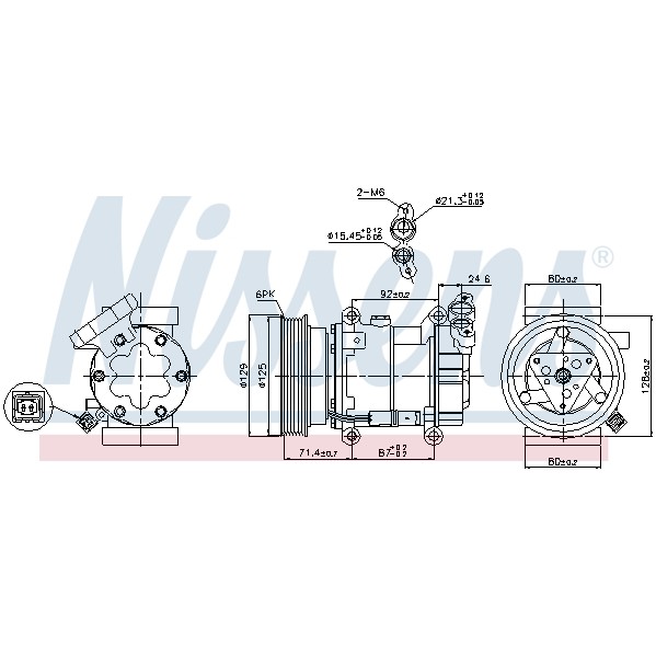 Слика на Компресор за клима NISSENS 89332 за Nissan Tiida Hatchback (C11X) 1.5 dCi - 106 коњи дизел