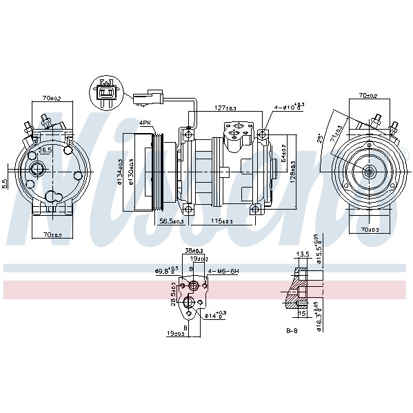 Слика на Компресор за клима NISSENS 89382 за CHRYSLER NEON 2 Sedan 1.6 - 116 коњи бензин