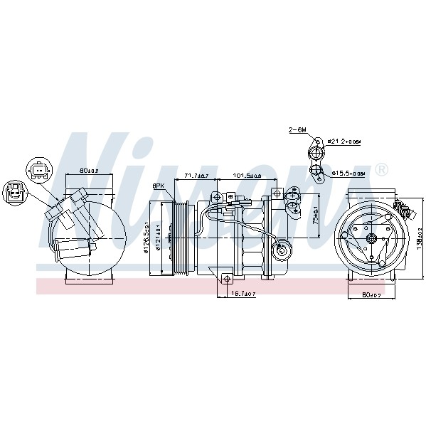 Слика на Компресор за клима NISSENS 89386 за Renault Laguna 3 Grandtour (KT0-1) 1.6 16V (KT0D) - 110 коњи бензин