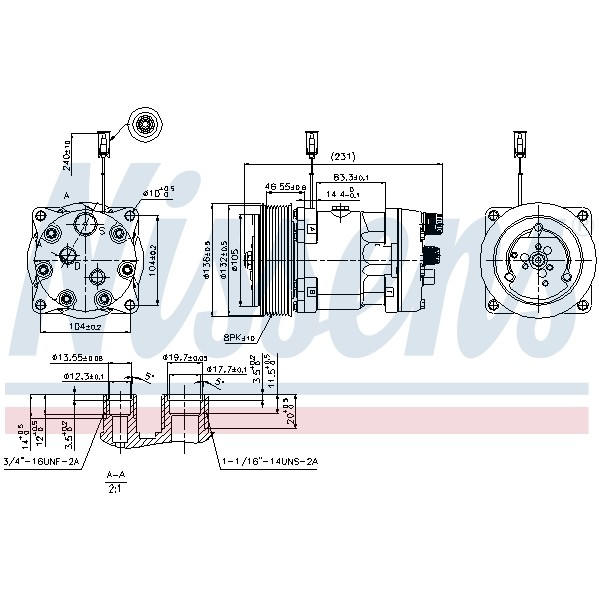 Слика на Компресор за клима NISSENS 89410 за Mitsubishi Space Wagon (D0 V-W) 1.8 TD (D09V, D09W) - 75 коњи дизел