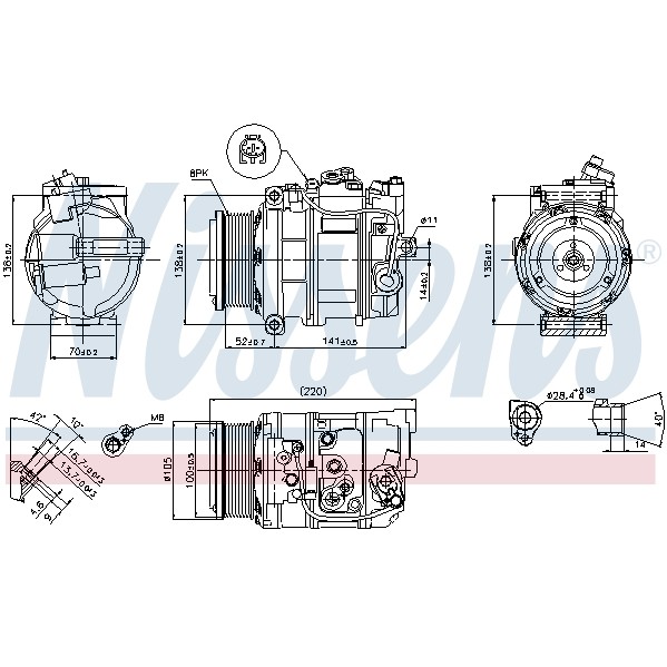 Слика на Компресор за клима NISSENS 89412 за Mercedes ML-class (w164) ML 450 CDI 4-matic (164.128) - 306 коњи дизел