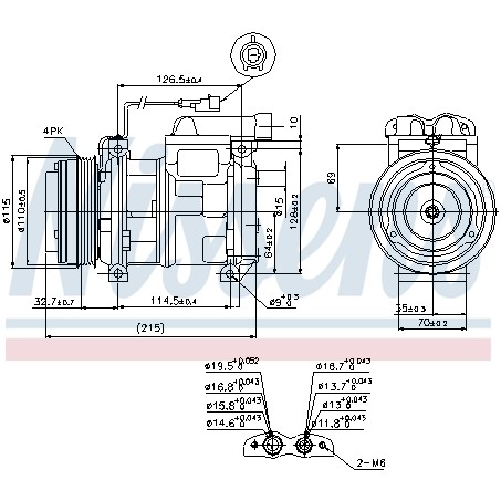 Слика на Компресор за клима NISSENS 89413 за камион Iveco Eurotech MH 190 E 30, 190 E 30 /P - 296 коњи дизел