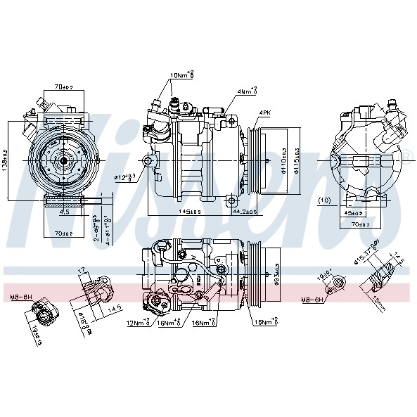 Слика на Компресор за клима NISSENS 89417 за BMW 5 Touring E61 545 i - 333 коњи бензин