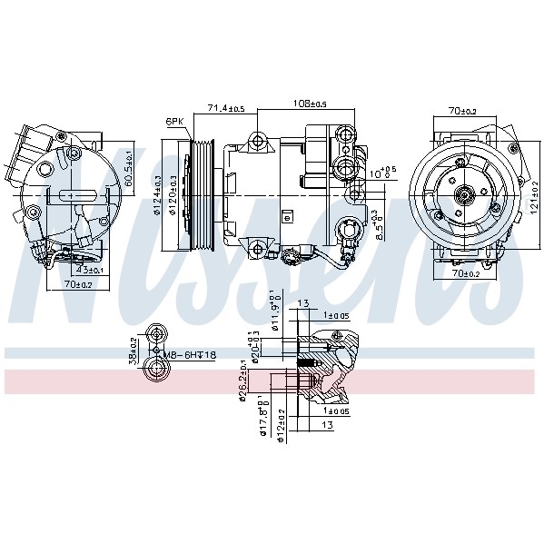 Слика на Компресор за клима NISSENS 89425 за Opel Astra J Sports Tourer 1.4 - 101 коњи бензин