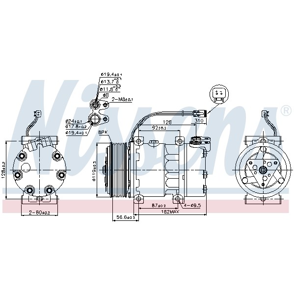 Слика на Компресор за клима NISSENS 89476 за камион Scania P,G,R,T Series R 470 - 470 коњи дизел