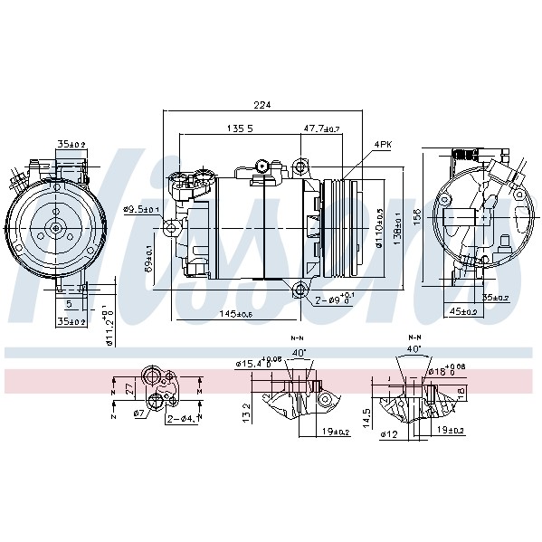 Слика на Компресор за клима NISSENS 89483 за BMW 3 Touring E46 320 d - 150 коњи дизел