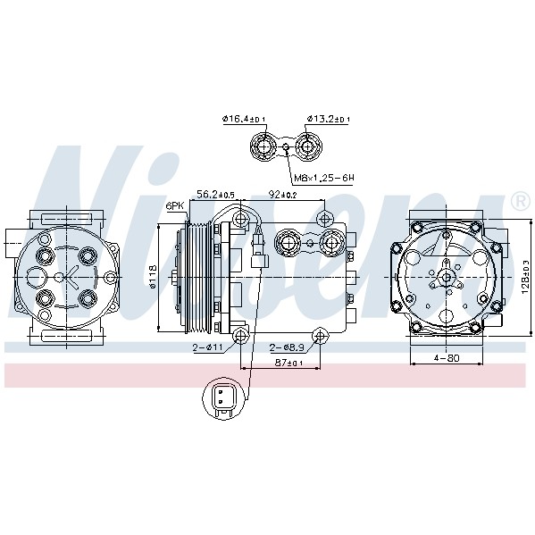 Слика на Компресор за клима NISSENS 89551 за Ford Fiesta VAN 2009 1.4 TDCi - 70 коњи дизел