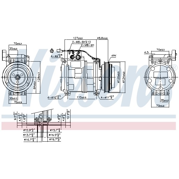 Слика на Компресор за клима NISSENS 89699 за камион Iveco Daily 2 Bus Box 35 S 11 V,35 C 11 V - 106 коњи дизел