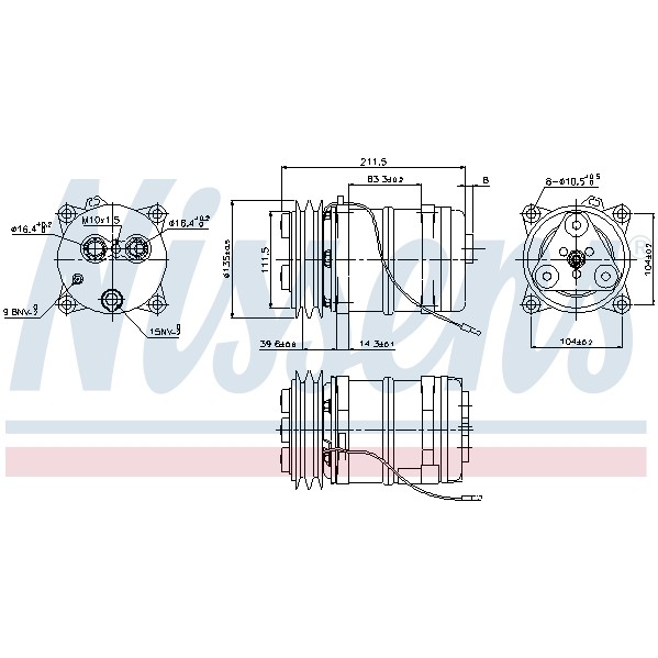 Слика на Компресор за клима NISSENS 899914 за камион MAN F 90 19.502 FS,19.502 FLS,19.502 FLLS - 500 коњи дизел