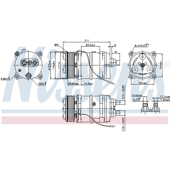 Слика на Компресор за клима NISSENS 899919 за камион MAN TGA 18.430, 18.440 FC, FLC, FLLC, FLLRC, FLLRW, FLLW, FLRC - 430 коњи дизел