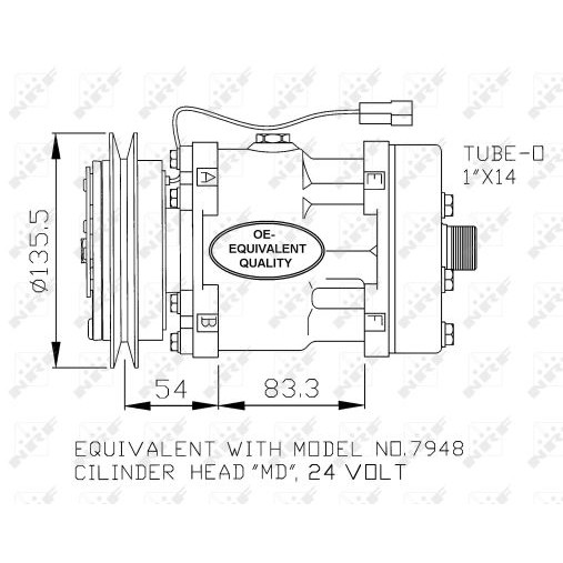 Слика на Компресор за клима NRF 32074 за камион Iveco Eurocargo 320 E 27, 320 E 27 P - 267 коњи дизел