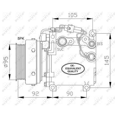 Слика на Компресор за клима NRF 32100 за Mitsubishi Montero (H6W,H7W) GDI (H67W, H77W) - 129 коњи бензин