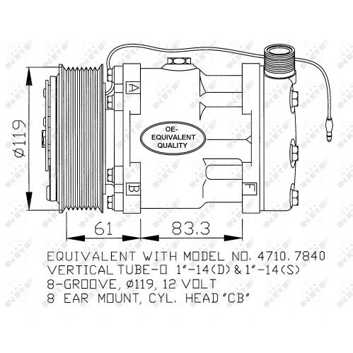 Слика на Компресор за клима NRF 32132 за Renault 21 Saloon 1.7 (L482) - 88 коњи бензин