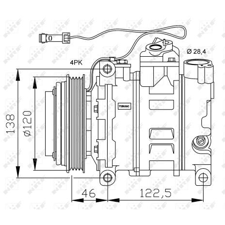 Слика на Компресор за клима NRF 32167G за камион Isuzu N Series NMR 85L, NPR 85L - 150 коњи дизел