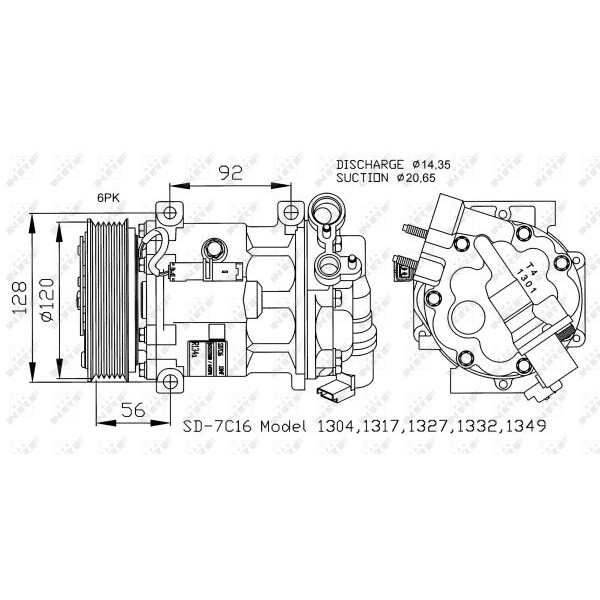 Слика на Компресор за клима NRF 32239