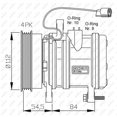 Слика на Компресор за клима NRF 32368G за Hyundai Atos (MX) 1.0 i - 58 коњи бензин