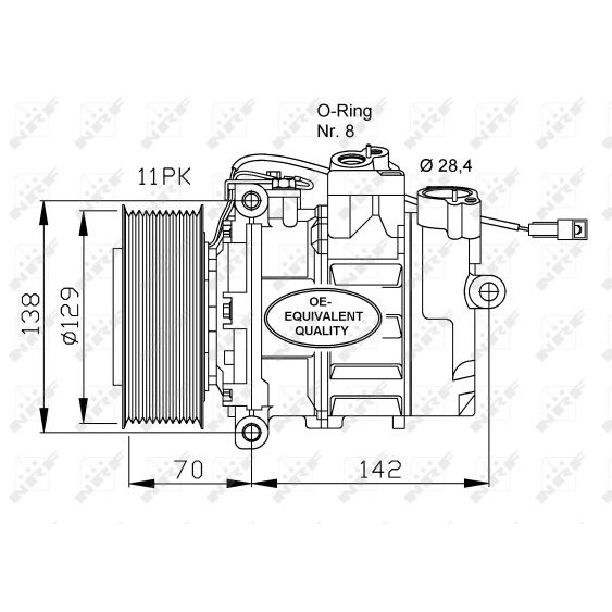 Слика на Компресор за клима NRF 32454 за камион Isuzu N Series NMR 85L, NPR 85L - 150 коњи дизел