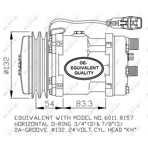 Слика на Компресор за клима NRF 32708 за камион MAN E 2000 50.460 VFAVK, VFAV-G, VFAVK-HK - 460 коњи дизел