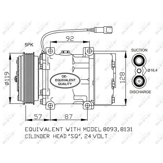 Слика на Компресор за клима NRF 32731 за камион Renault Kerax 370.26 - 362 коњи дизел